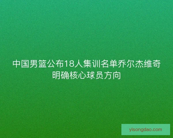 中国男篮公布18人集训名单乔尔杰维奇明确核心球员方向
